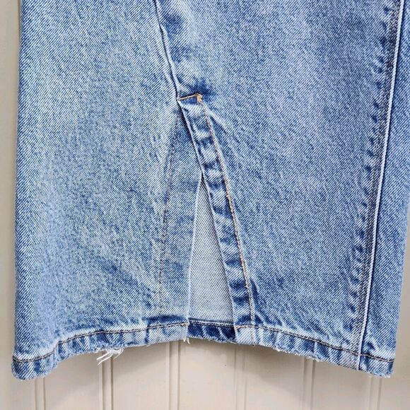 AMERICAN EAGLE Curvy '90s Bootcut Jeans Split Hem Seam Light Wash SZ 18S Short - Picture 5 of 14